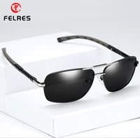 felres metal frame square polarized oversized sunglasses for men uv400 outdoor driving fishing anti glare glasses f8724