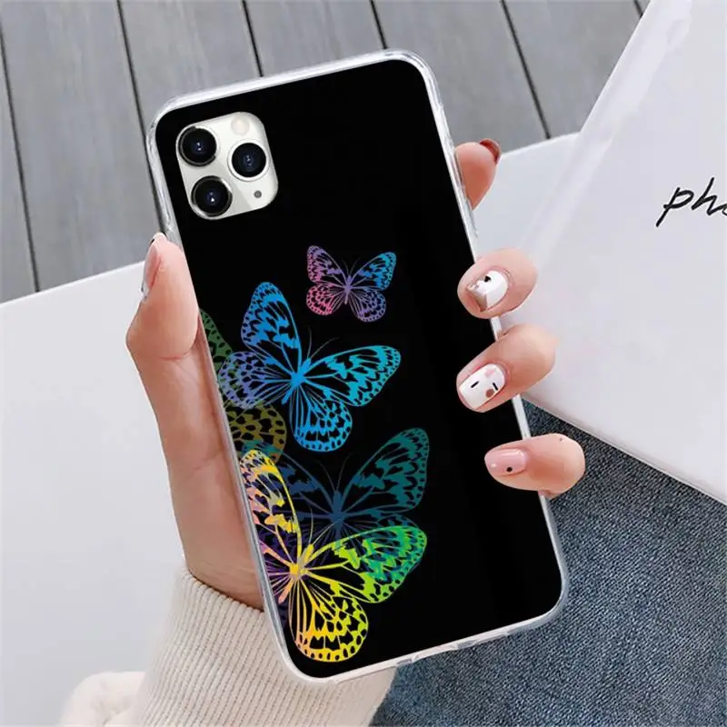 

Butterfly art animal color Phone Case For iphone 12 5 5s 5c se 6 6s 7 8 plus x xs xr 11 pro max mini