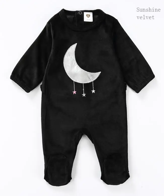 black moon Боди для малышей; Пижама; детская одежда с длинными рукавами; черный комбинезон для новорожденных; детская одежда для мальчиков и девочек; детские пижамы - Цвет: black moon