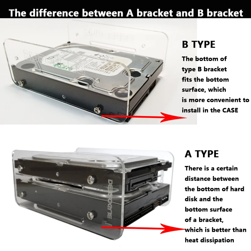 

DIY3.5 inch hard disk HDD acrylic bracket hard disk box external hard disk 4F