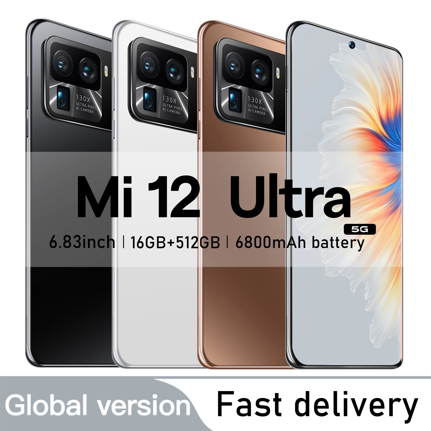 

Global version Mi 12 Ultra Smartphone 6.83inch 16GB+512GB Snapdragon 888 48MP+64MP 6800mAh Unlock Cellphone 4G/5G celulares