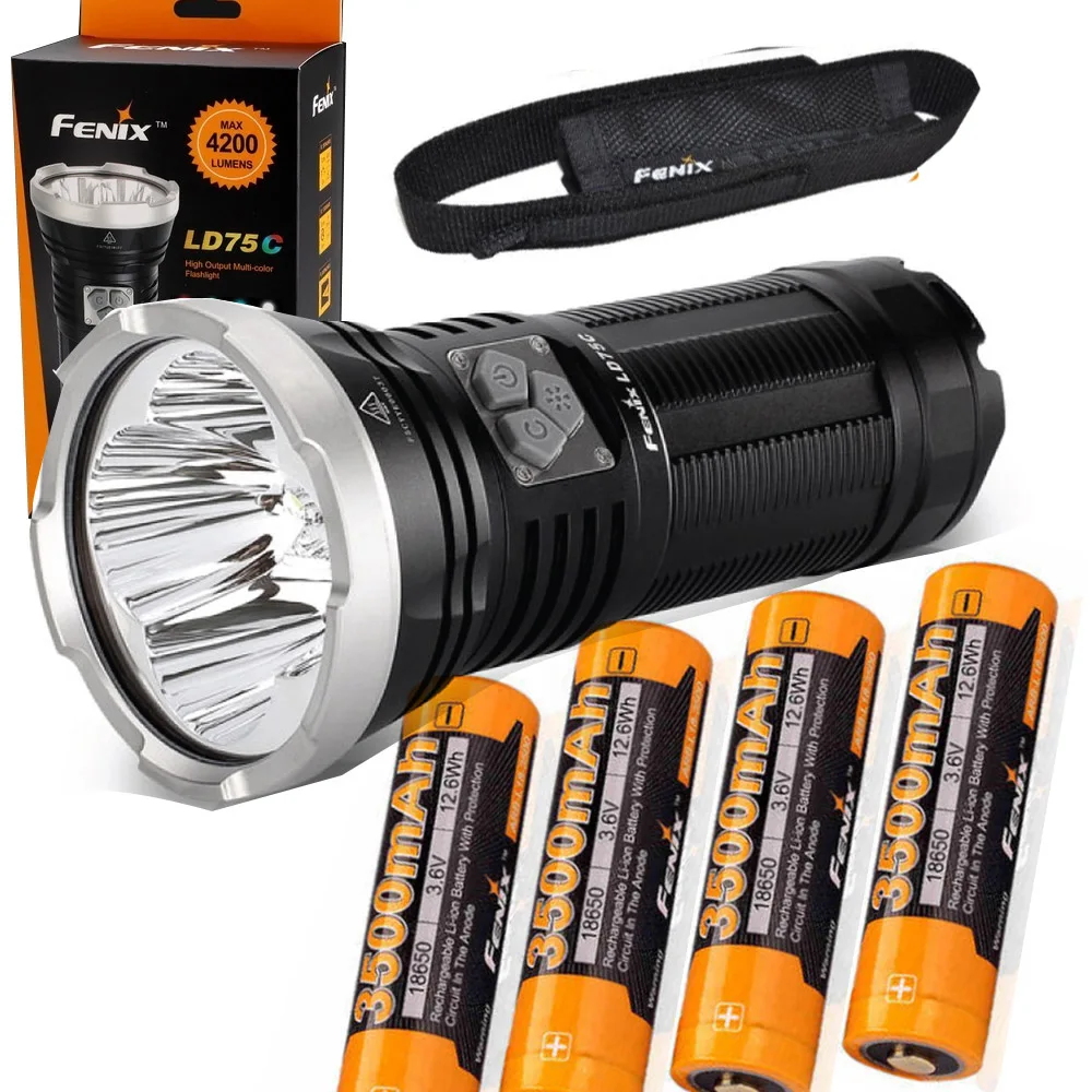 FENIX LD75C 4200 люмен многоцветный луч (белый/красный/синий/зеленый) CREE XM L U2