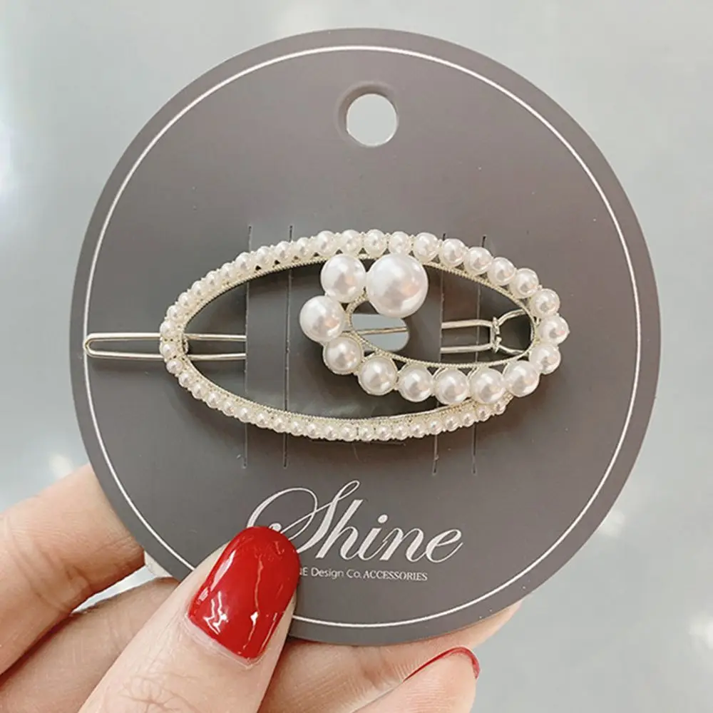 

Fashion Women Pearl Hair Clip Claw Korean Hairpins Geometric Headwear Heart/stars/bow Hair Styling Accessories New