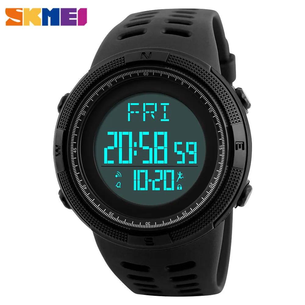 SKMEI уличные многофункциональные спортивные часы мужские шагомер Chrono Модные 5 бар