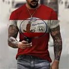 Новинка 2021, мужская летняя футболка, новинка, рубашка с коротким рукавом и круглым вырезом, Мужская футболка оверсайз, одежда в стиле ретро, с надписью 66