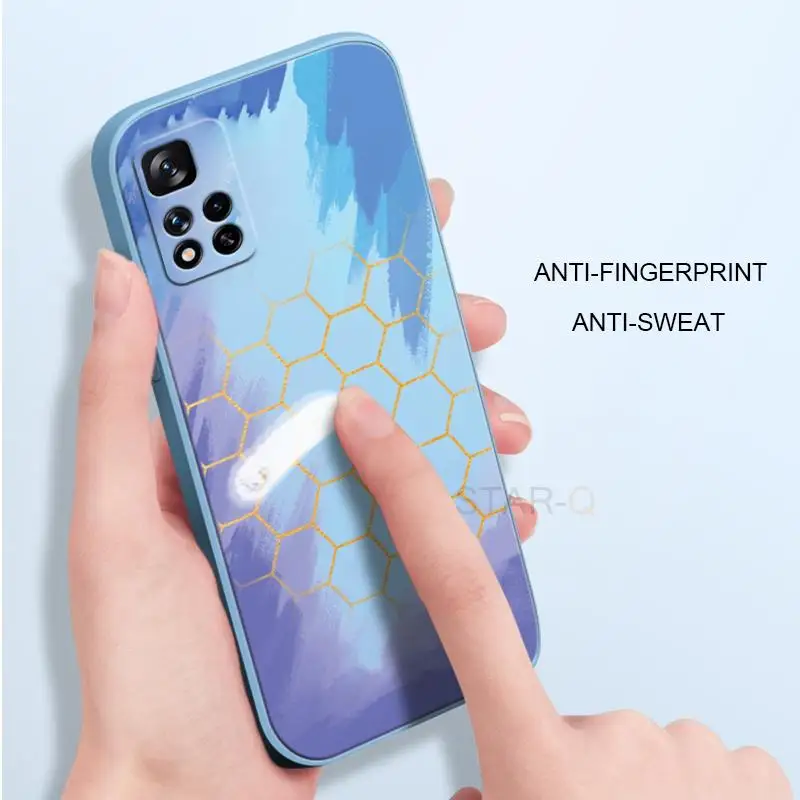 watercolor square soft silicone phone case for xiaomi mi poco m4 pro m4pro 5g m 4 redmi 10 note 11 plus 4g redmi10 back cover free global shipping