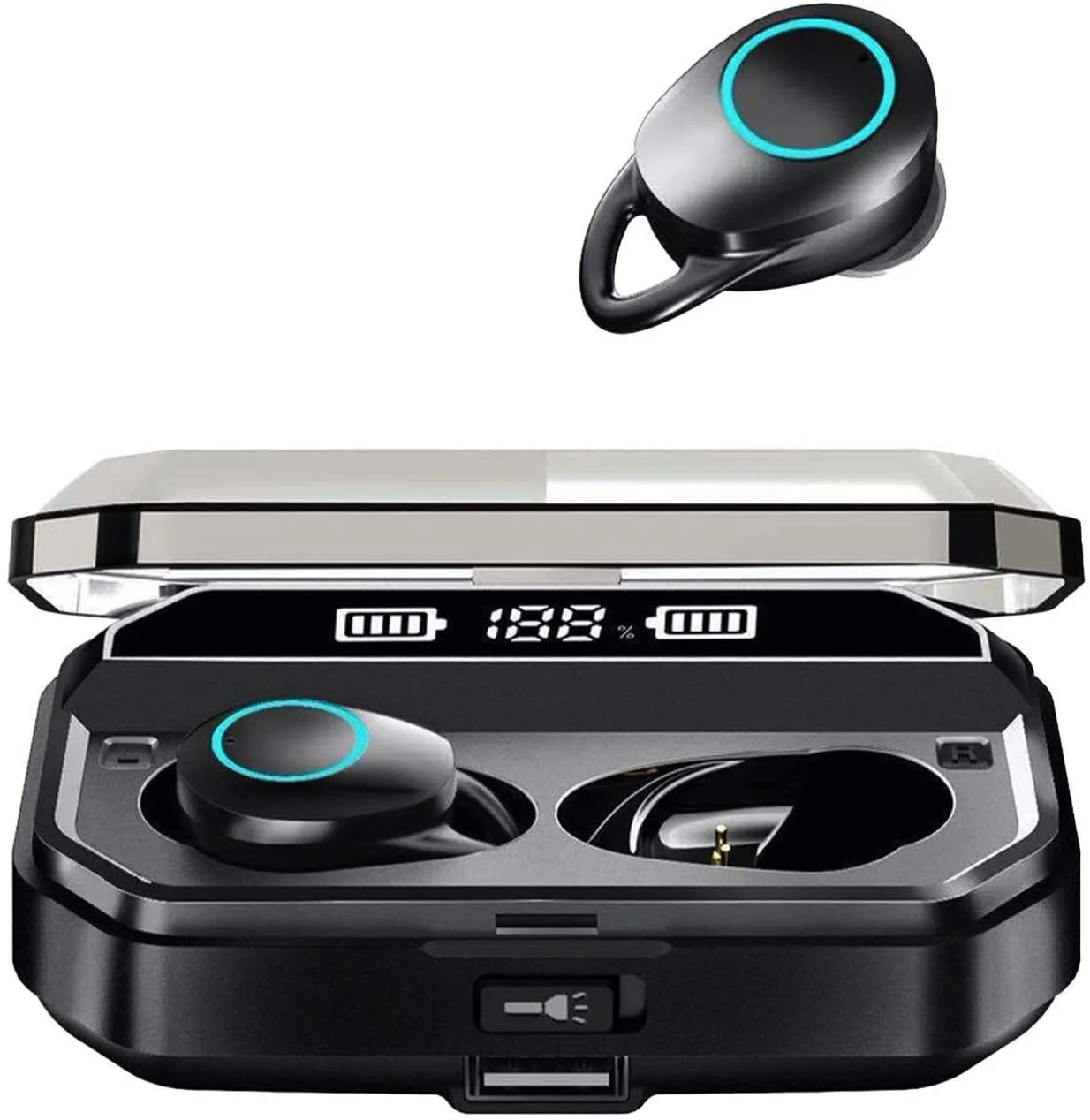 

Беспроводные наушники-вкладыши Bluetooth гарнитура HiFi качество звука и зарядка чехол цифровой Интеллектуальный светодиодный дисплей