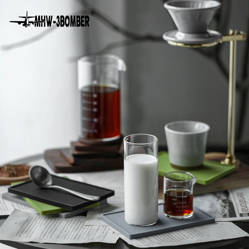 Barista-esterilla antideslizante para caf&eacute;, Espresso, Latte, soporte para bol&iacute;grafo, almohadilla de caf&eacute;, molido de caf&eacute;, de 51 esterilla de silicona suave/53/58MM-5