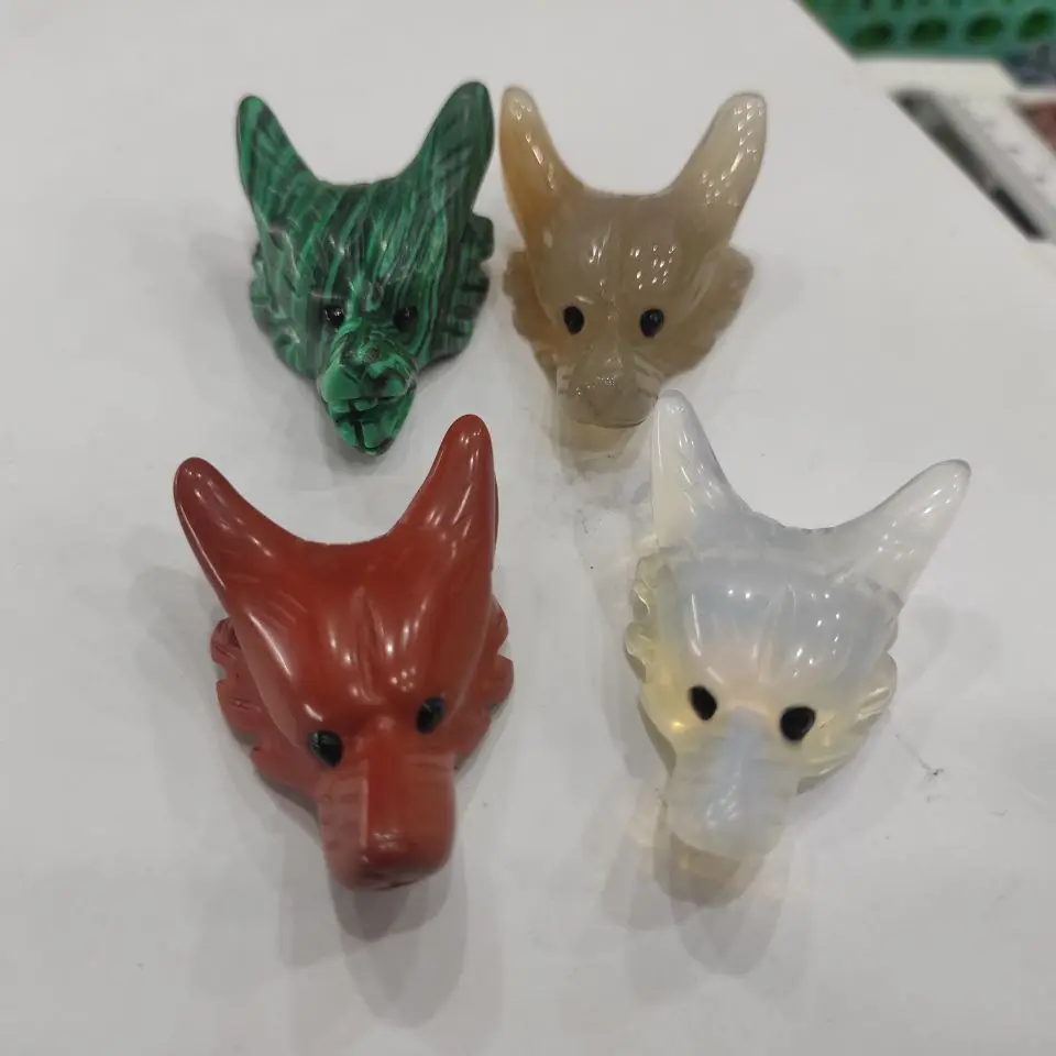 

1 шт., подвеска в форме головы волка из натурального камня