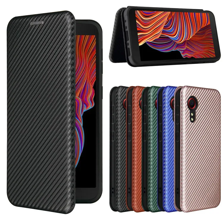 

Чехол для Samsung Galaxy XCover 5, кожаный чехол-книжка из углеродного волокна для Samsung Galaxy XCover 5, чехол для Samsung XCover 5 5,3 дюйма