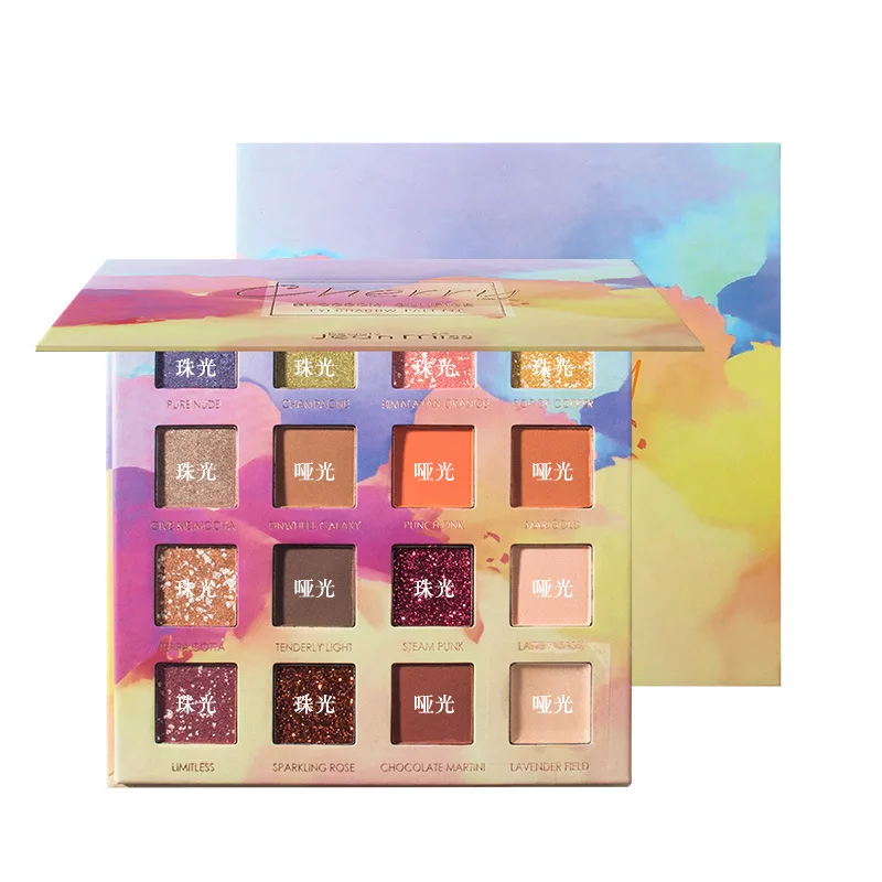 BEAUTY GLAZED неоновые тени для век Палитра голографическая блестящая матовые