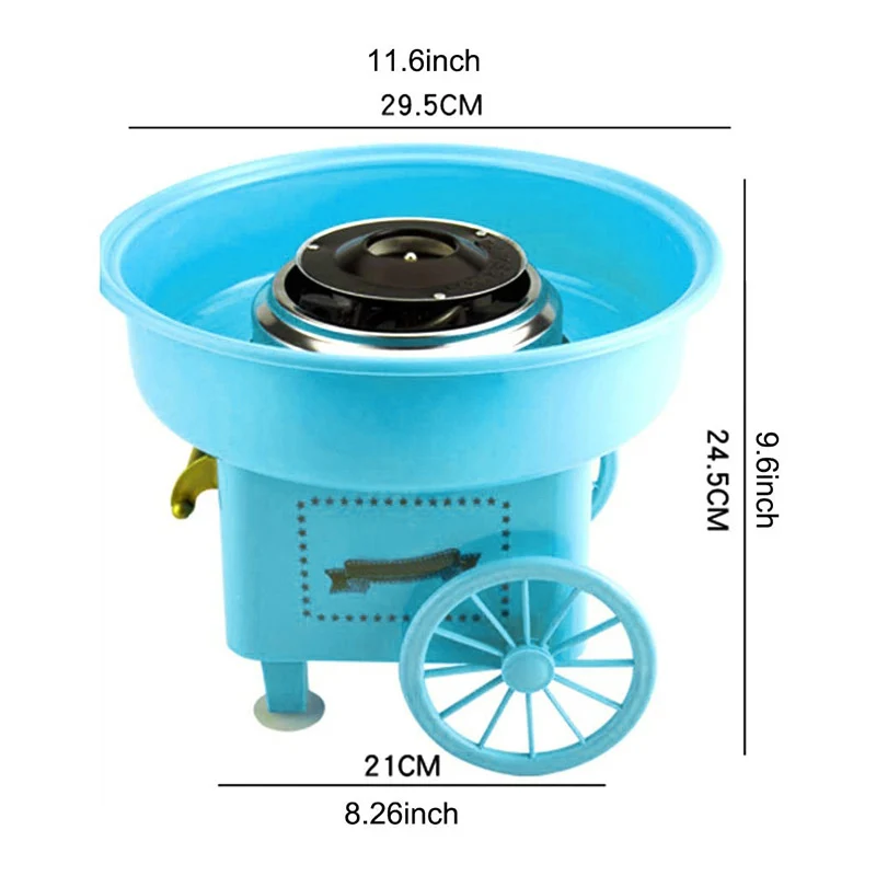 

Nostalgia Mini Cotton Candy Machine for Kids Trolley Design Electric Cotton Candy Maker Kit with Spoon and Bamboo Sticks LB88
