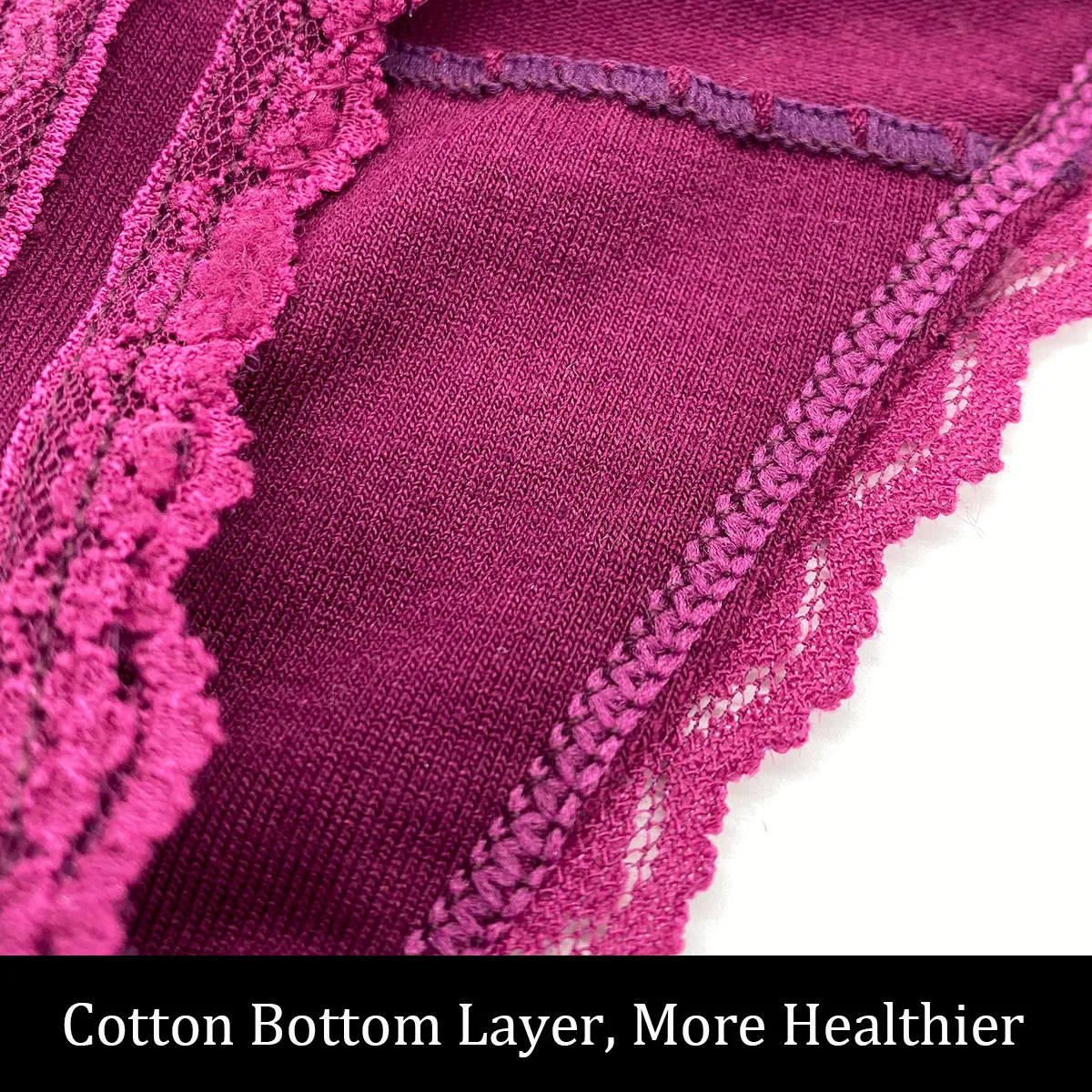 

3Pcs Premium Cotton Panties Thongs Sexy Lace Tanga Lingerie Plus Size Underwear Women Seamless Ropa Interior Femenina Purple
