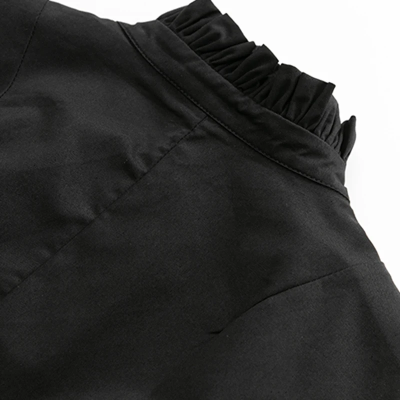 

GALCAUR Casual Black Vest For Women Stand Collar Sleeveless Asymmetrical Ruched Designer Slim Vests Female Clothing 2021 Summer