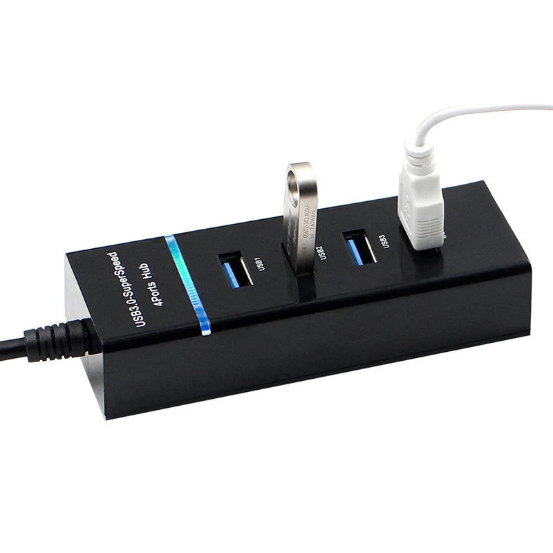 

Высокоскоростной 4-портовый разветвитель H-best, черный USB 3,0 для ПК, ноутбуков, компьютеров, высокоскоростной 4-портовый USB 3,0