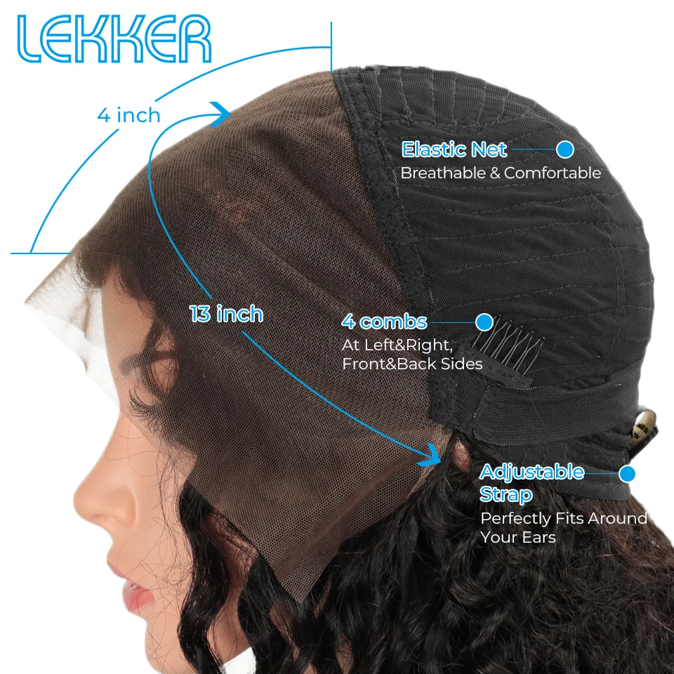 Парик с глубокой волной из натуральных волос 13x4|Парики сеткой впереди| |