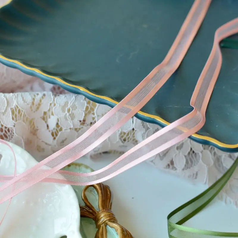 

2020high quality webbing strap pink black dressmaking Pattern Lace Tape Ribbon DIY accessories gift wrapping 1cm wide 5meter/lot