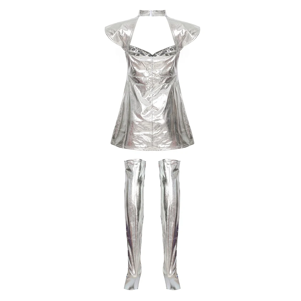 Звезда косплей серебряное пространство Униформа Женский костюм воина платье для