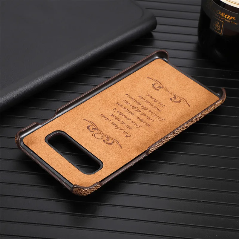 

Shockproof 3D Crocodile Cowhide Phone Case For Samsung Galaxy S10 Plus Case Genuine Leather Hard PC Cover For Samsung S10 Funda