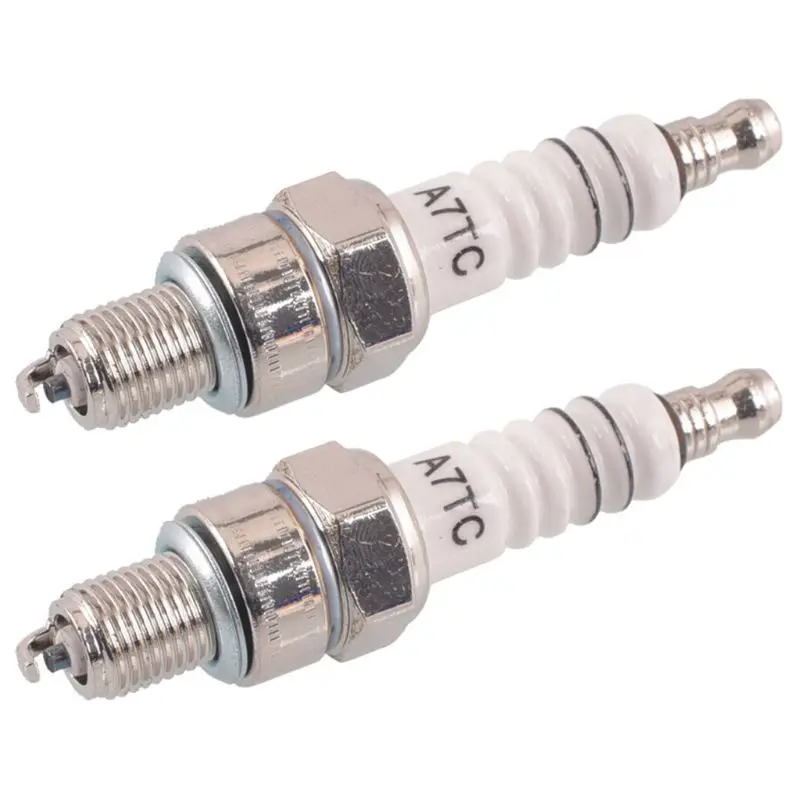 

2021 New 2Pcs Metal Spark Plug A7TC 10mm Fit for Dirt Bike Moped GY6 50cc 70cc 90cc 125cc 150cc Scooter ATV