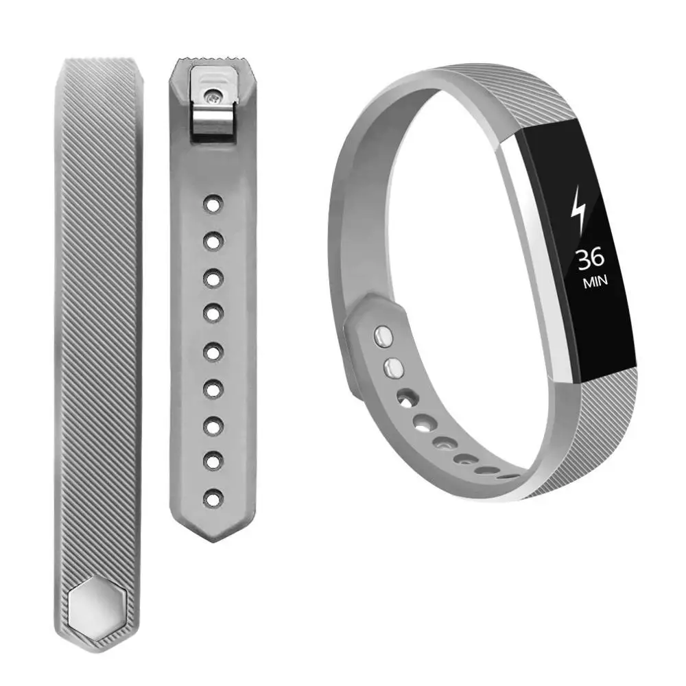 gray Honecumi спортивные полосы Замена для Fitbit Alta и Fitbit Alta HR силиконовые часы браслет Для Fitbit Alta HR маленький большой - Цвет: gray
