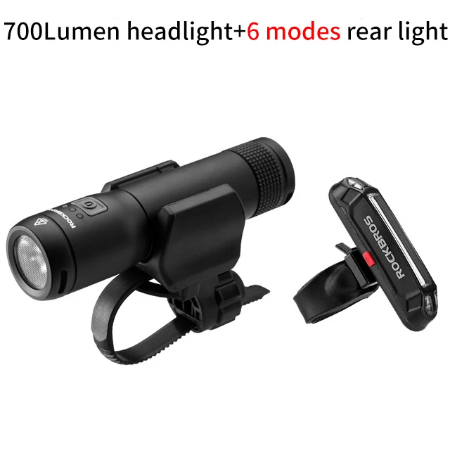 With Rear light ROCKBROS Велосипед Свет водонепроницаемый Led Внешний аккумулятор USB Аккумуляторная Сменный Аккумулятор 700 Люмен 2600mAh - Цвет: With Rear light
