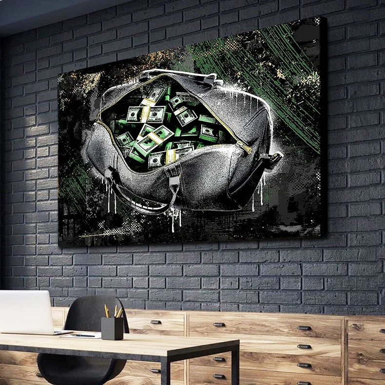 

Inspirational Quote Poster Abstract Money Slogan Canvas Painting Picture Office Study Room Meeting Room Modern Home Decoration