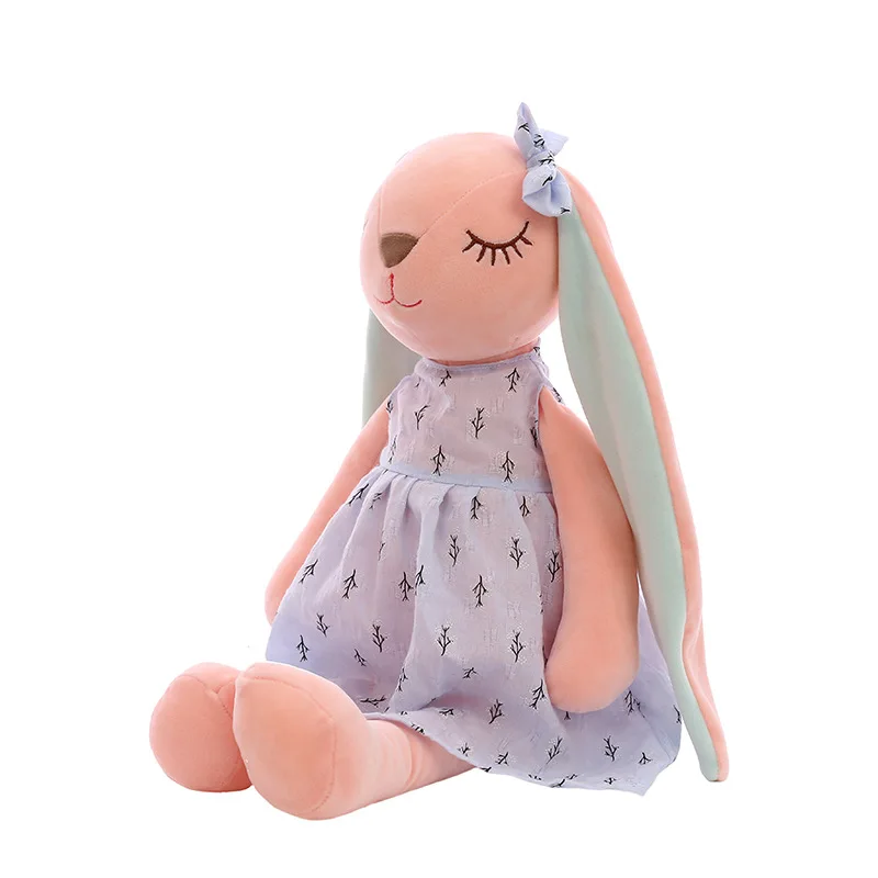 Фото Мультяшный кролик плюшевые игрушки милый с длинными ушками кукла для детей