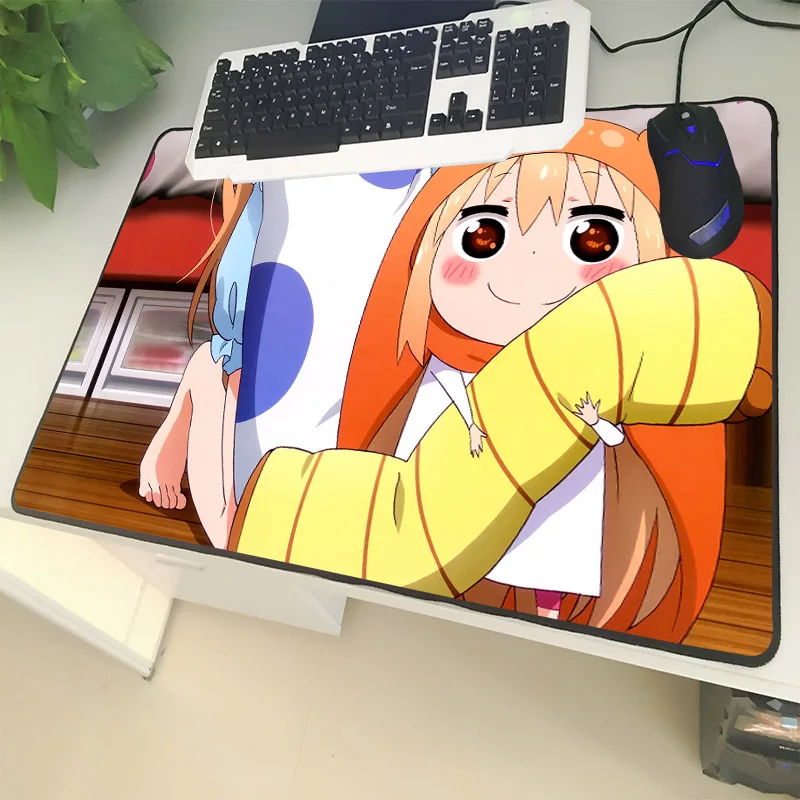 XGZ мультфильм большой черный размер коврик для мыши с блокировкой сбоку милые