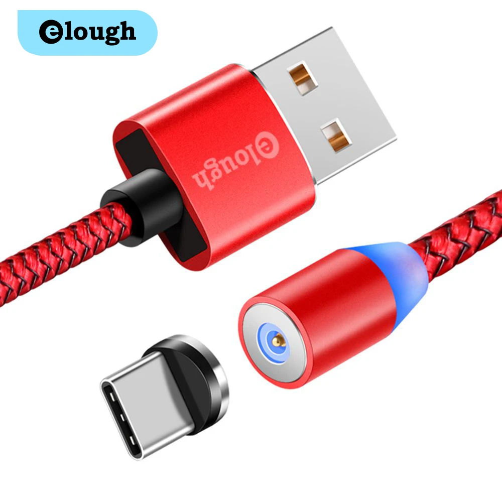 Магнитное зарядное устройство Elough USB-кабель типа C для Samsung Xiaomi Huawei магнитные