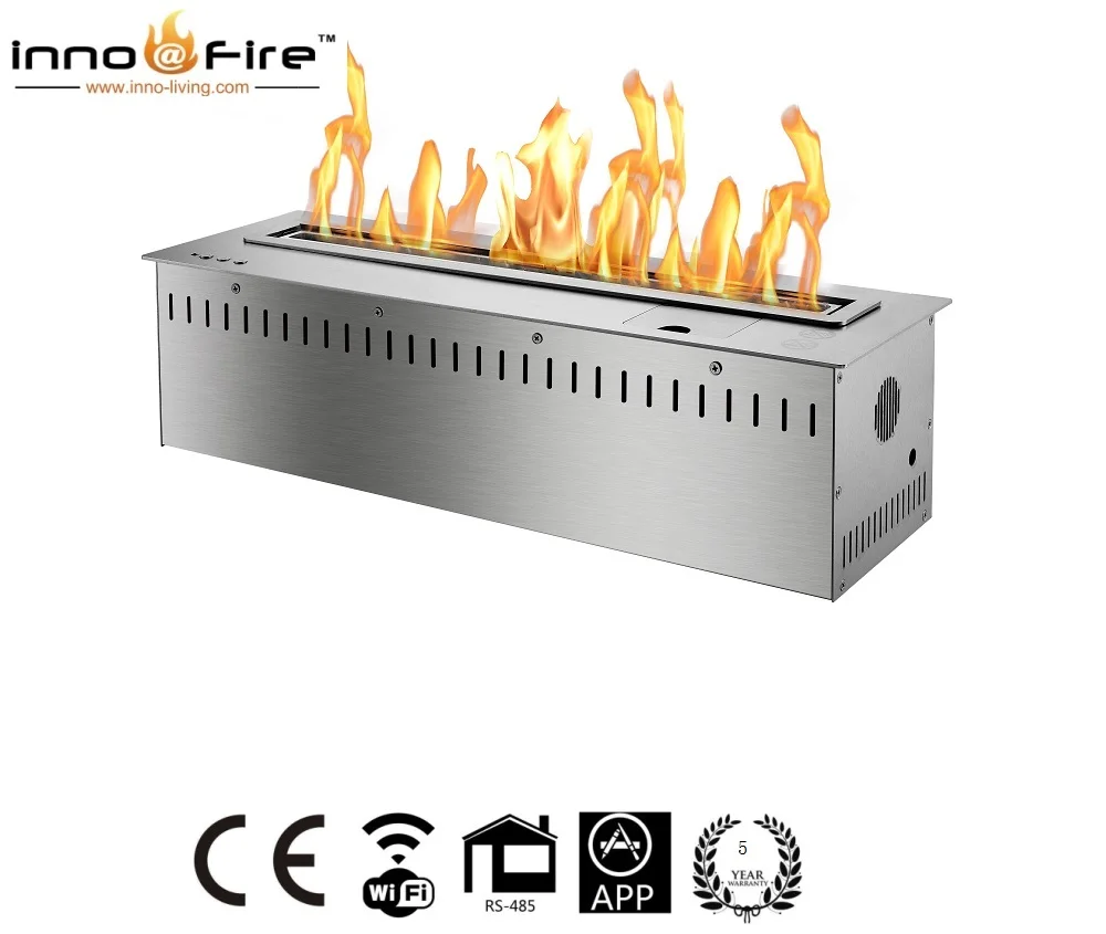 

Inno-Fire 48 inch silver or black bioethanol fireplace burner wifi fire place indoor