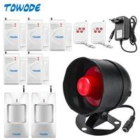 towode upgraded standalone wireless siren horn alarm system 433mhz home safety motion detecion door window open alarm kit