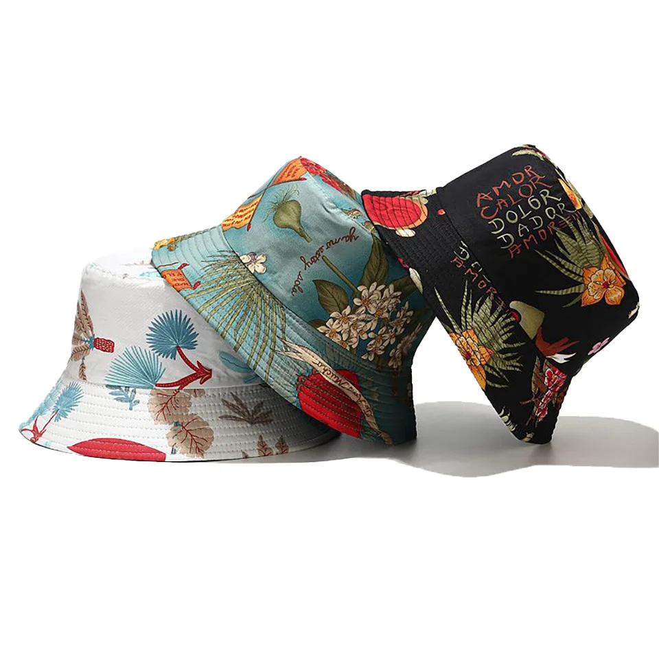 

Летняя Рыбацкая шляпа, двустороннее мультяшное ведро, головной убор в стиле хип-хоп, винтажная рыболовная шляпа с принтом морских водоросле...