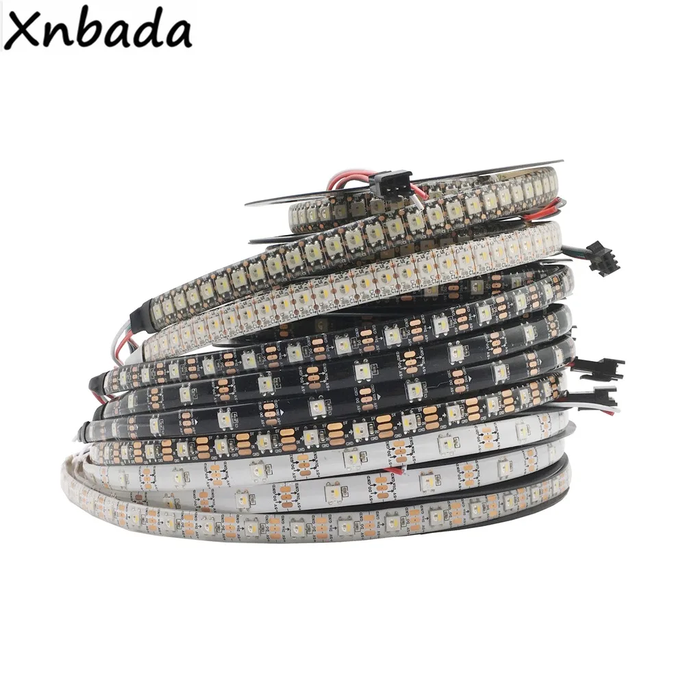 1 м/4 м/5 м DC5V SK6812 RGBW (аналогичный WS2812B) 4 в 30/60/144 светодиодов/пикселей/м