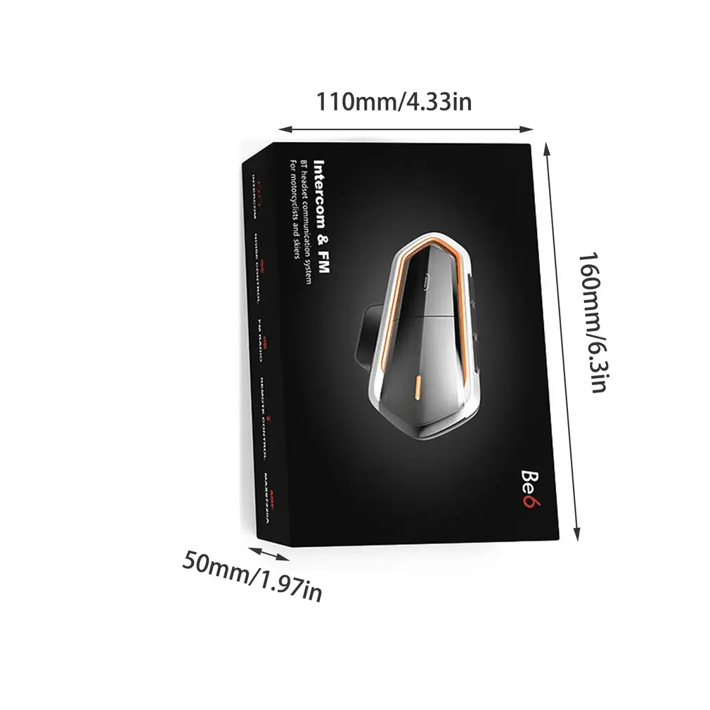 

QTBE6 Motorcycle Helmet Intercom Headphones Wireless Intercom Handsfree Waterproof FM Radio Headset Motorcycle Headphone