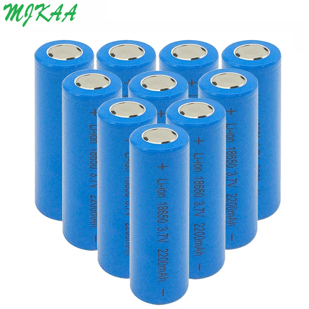 MJKAA синий Icr18650 2200mah 3 7 v 18650 литий ионный аккумулятор плоский верх|Перезаряжаемые