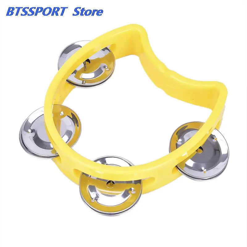 10cm Musical Instrument Hand Held Tambourine Metal Bell Jingles Plastic Rattle Ball Percussion for KTV Party Kid Game Toy | Спорт и