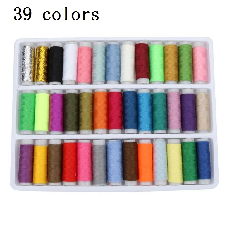 39 colors Высокое качество 60 шт красочные 250 ярдов машинная нить для вышивки швейные нитки хлопок нить ремесло рулевое колесо поставки - Цвет: 39 colors