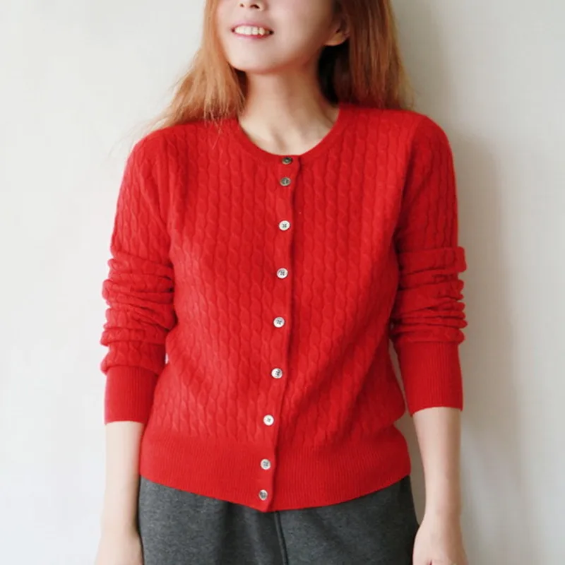 Женский кашемировый кардиган с круглым вырезом повседневный мягкий из шерсти