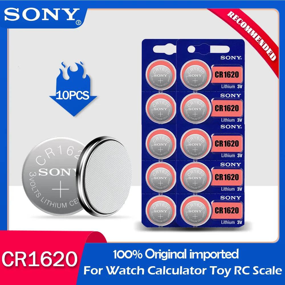 10 шт./лот sony CR1620 100% оригинальный мобильный телефон 3V ithium батарея для