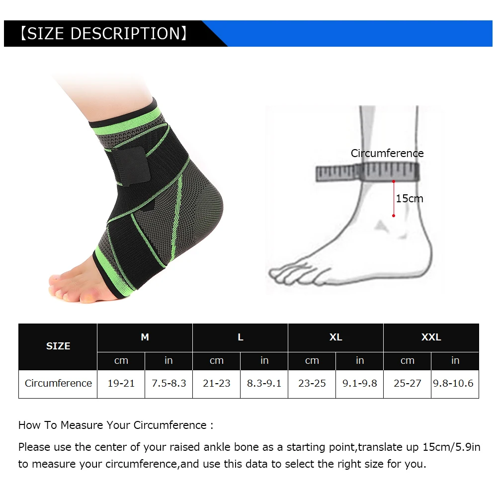 

2PCS Ankle Support Ankle Brace Support Men Women Adjustable Compression Ankle Brace for Sports Protector Ankle Pain Relief