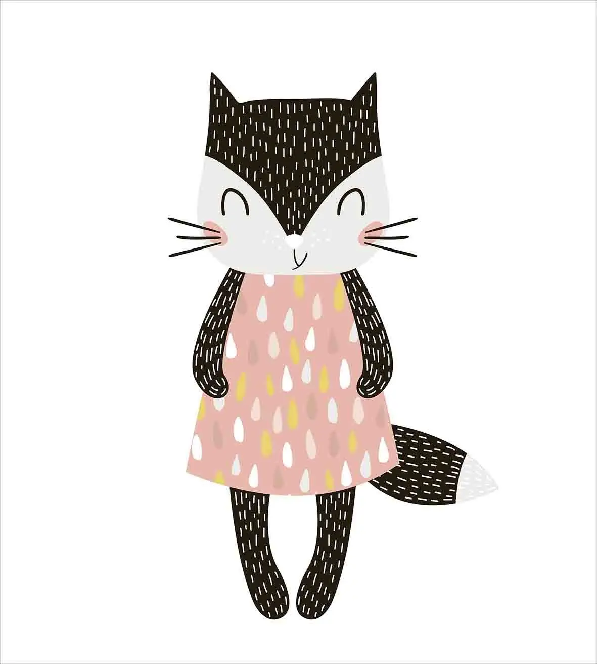 Кошка пододеяльник набор кошачья девочка в капле дождя формы шаблон платье