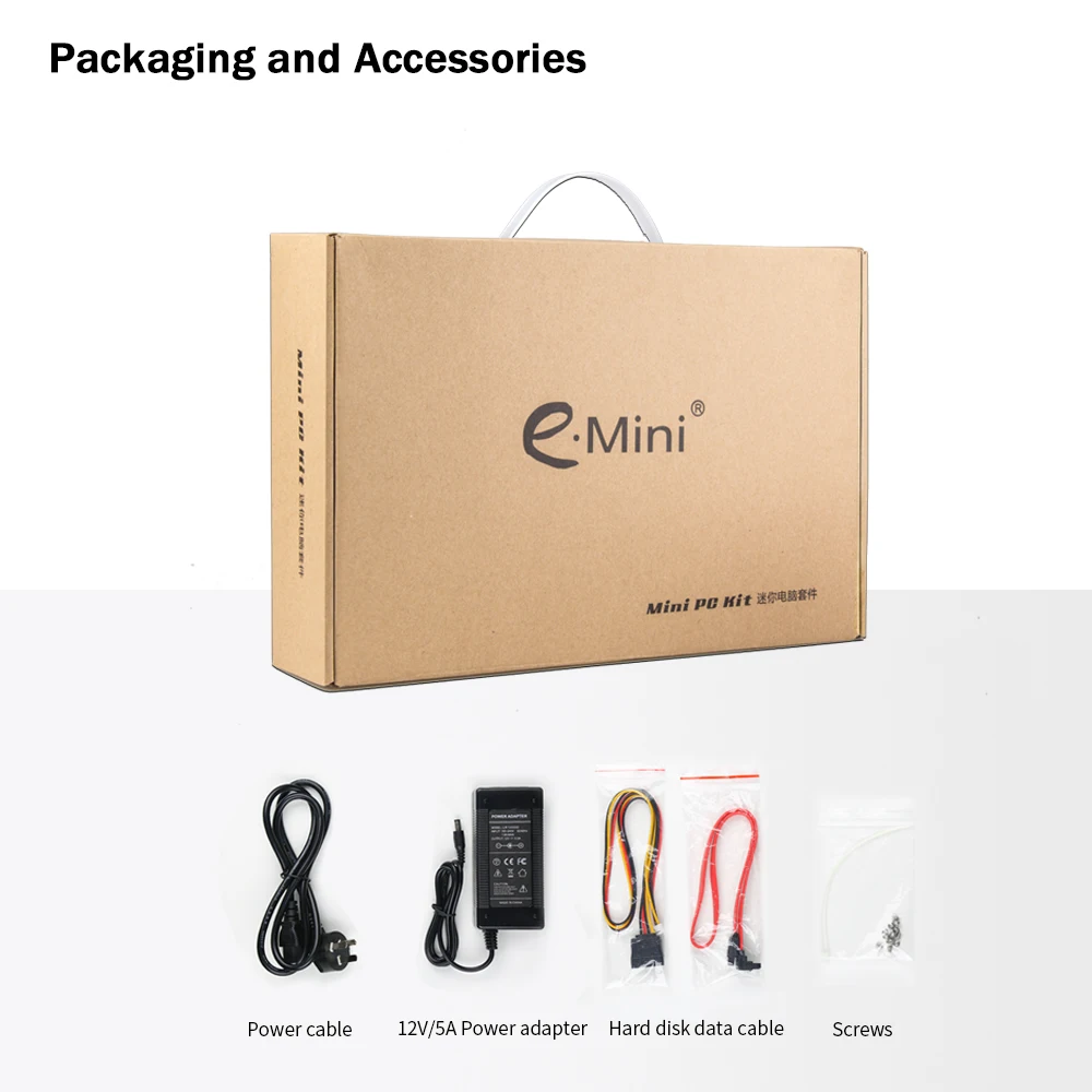 E.mini Intel Celeron J1900 Thin Mini ITX Pc HDMI HTPC Low Consumption T5 Black Support WIFI |