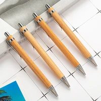 8pcs set bamboo wood ballpoint pen 1 0mm bullet tip blue black ink business signature ball pen office school wrting stationery
