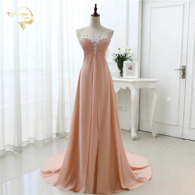 Vestido de festa vestido longo, длинные шифоновые вечерние платья с открытой ножкой, на шнуровке, с вырезом в виде сердца, Украшенные бусинами и кристаллами, OL4311