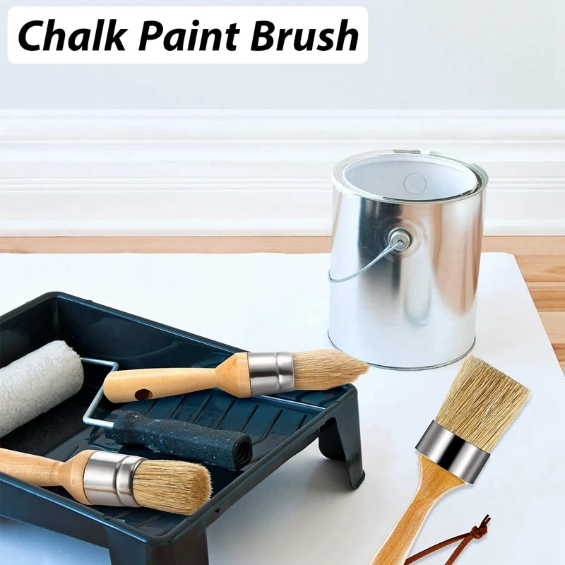 

3 DIY Chalk Wax Mold Brushes, Flat, Pointed and Round Brushes ,Chalked Paint Brushes for Handicraft Painting