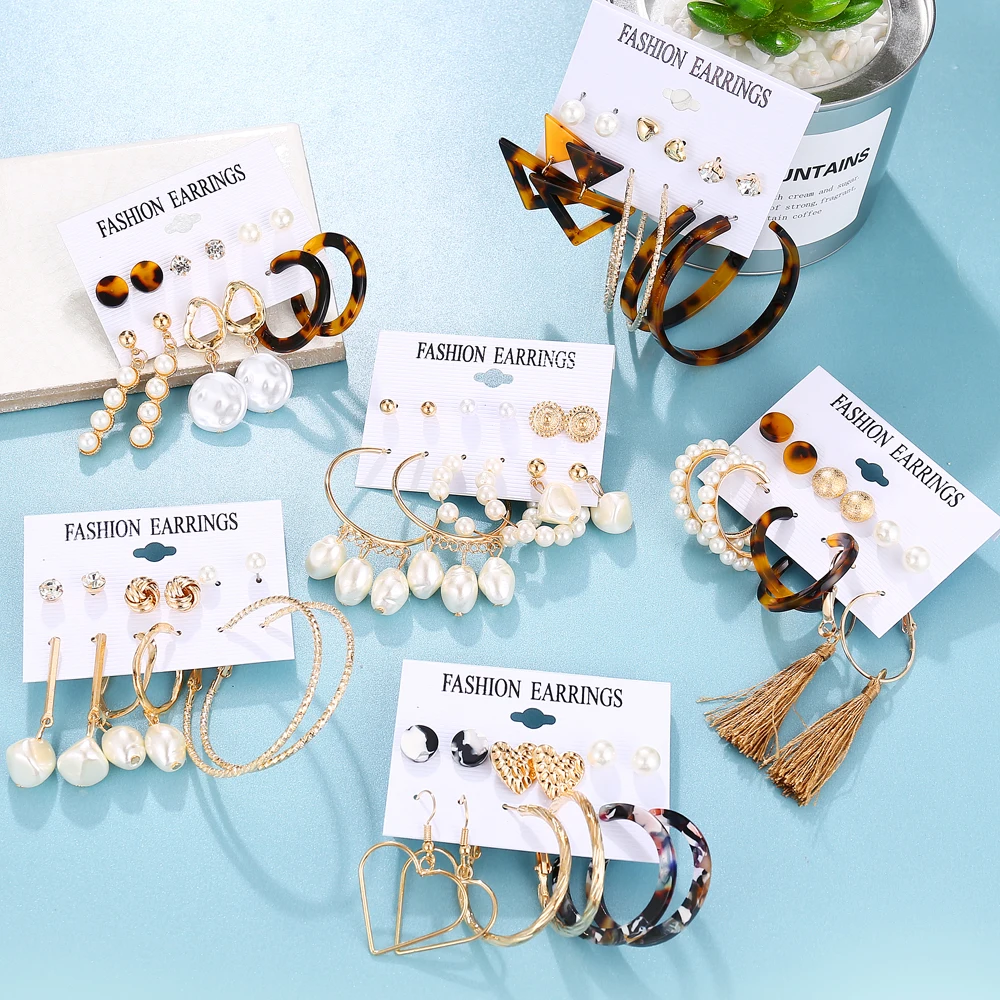 Модные Акриловые разнообразные серьги гвоздики в стиле бохо с рисунком черепахи