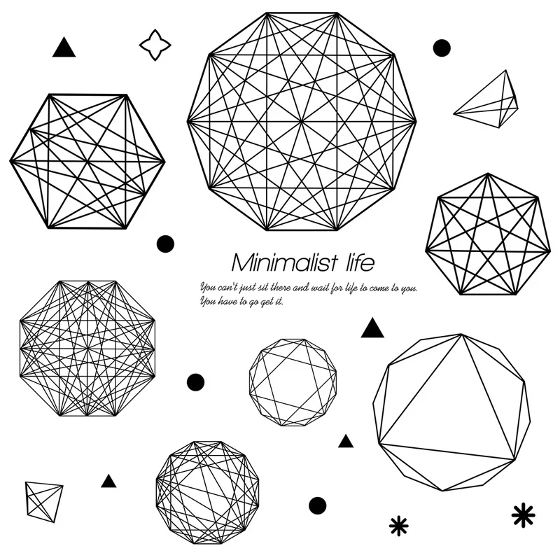 Креативные геометрические наклейки для набросков Декор дома и офиса фоновая