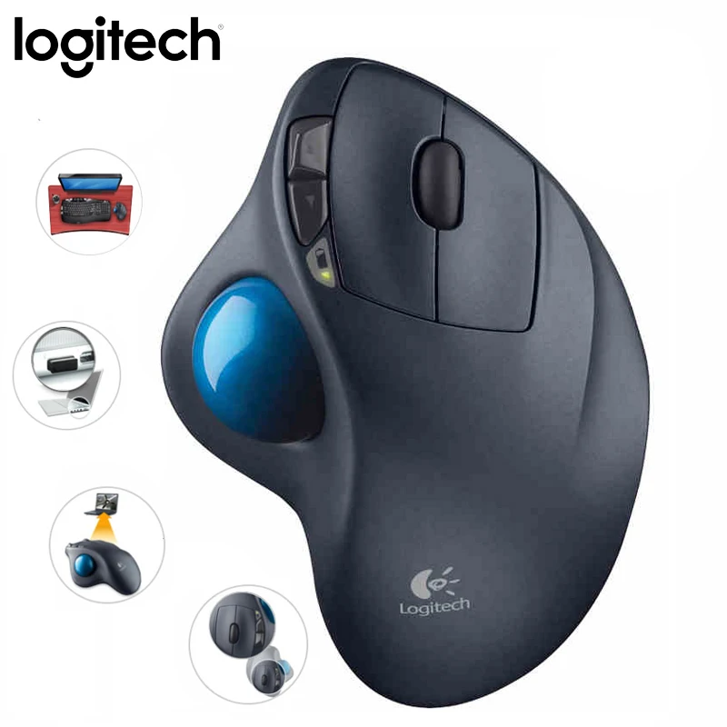 

Игровая Беспроводная оптическая трекбол для мыши logitech M570 2,4 ГГц, эргономичная игровая мышь для Windows Mac OS 2,4 ГГц, беспроводная мышь
