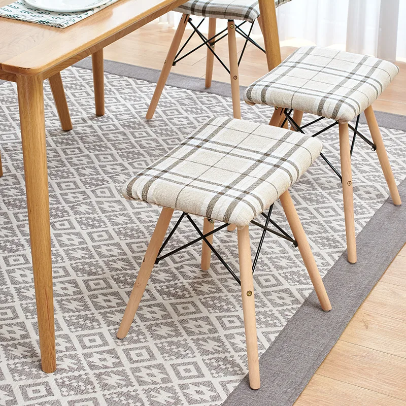 

Solid wood stool fabric dining makeup fashion creative computer dressing home bench